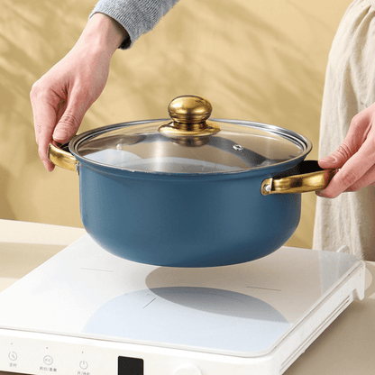 Jogo de Panelas Antiaderentes em Inox com Utensílios