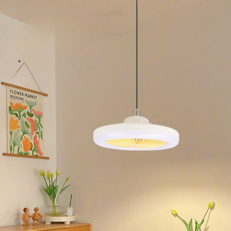 Ventilador de Teto LED Compacto com Soquete Fechado – 10 Polegadas