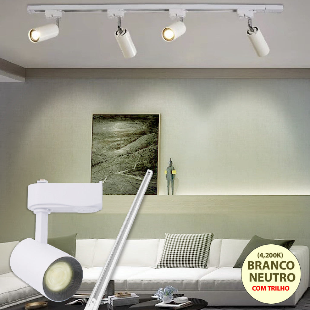Spot LED Direcionável para Trilho Eletrificado com Conector