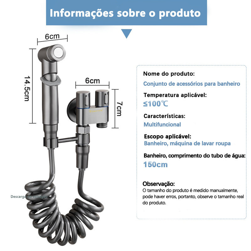 Kit Higiênico para Banheiro com Ducha Manual e Saídas 1/2"