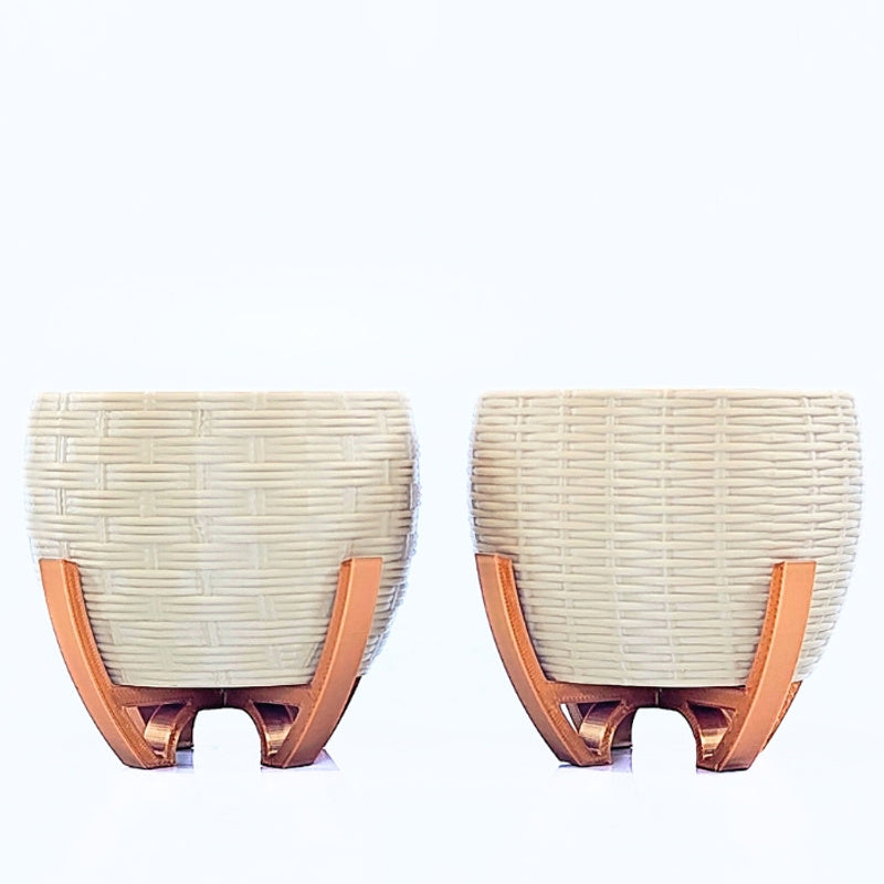 Kit de Cachepots Decorativos em Cesto com Base