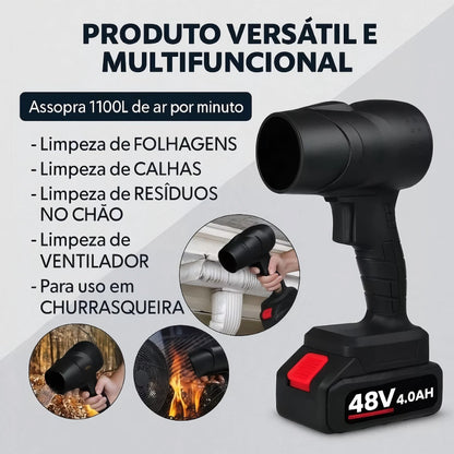 Soprador Turbina Portátil de Alta Potência 48V Recarregável