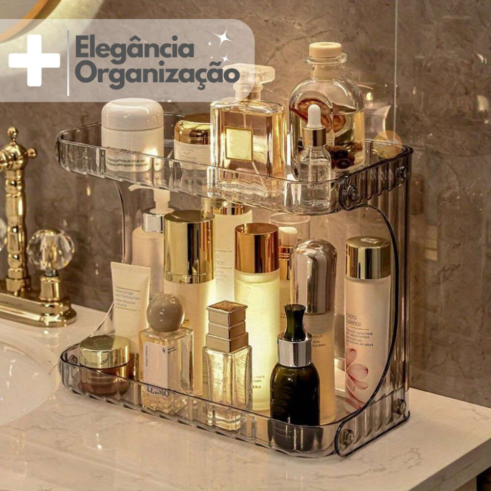 Suporte Acrílico para Cosméticos com Acabamento Diamantado