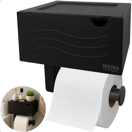 Porta-Papel Higiênico de Parede com Caixa Organizadora e Suporte para Celular