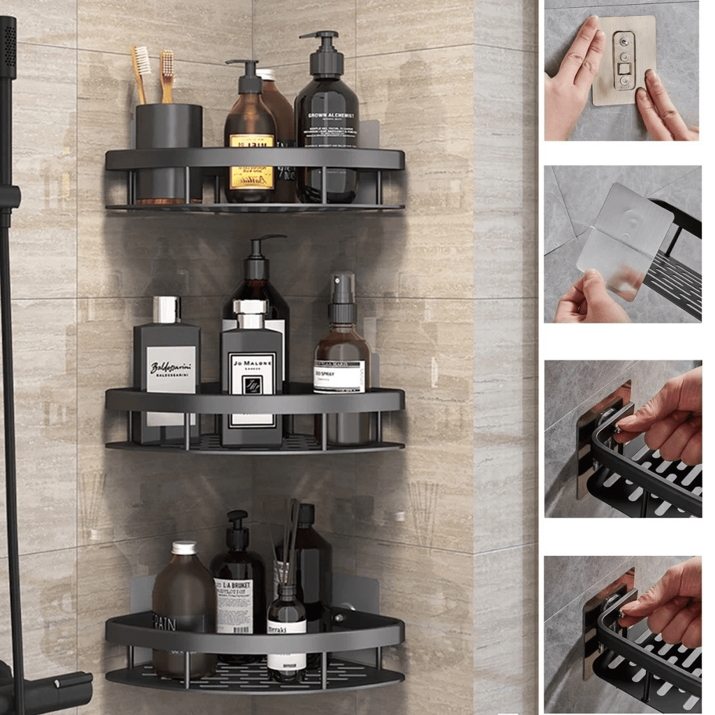 Prateleira de Canto Autoadesiva para Shampoo e Sabonete