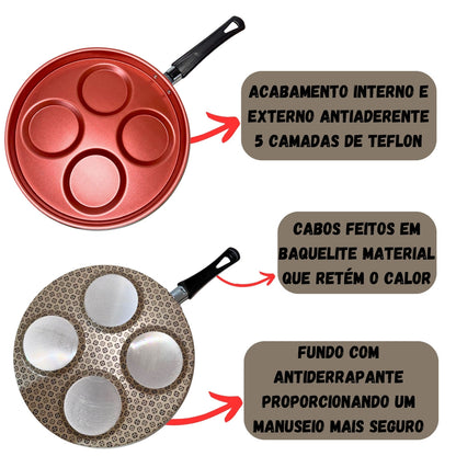 Frigideira para Ovos Antiaderente Rotoprint com 4 Cavidades