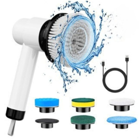 Escova Elétrica Giratória Recarregável 9 em 1 com Cabo Extensor