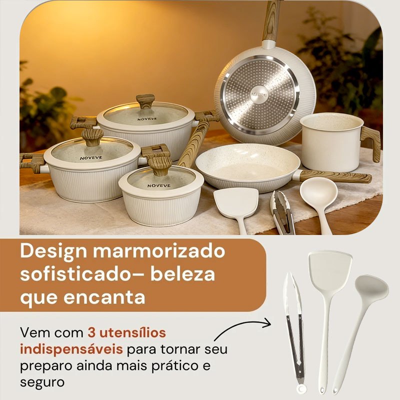 Jogo de Panelas Premium Antiaderente NINEVE