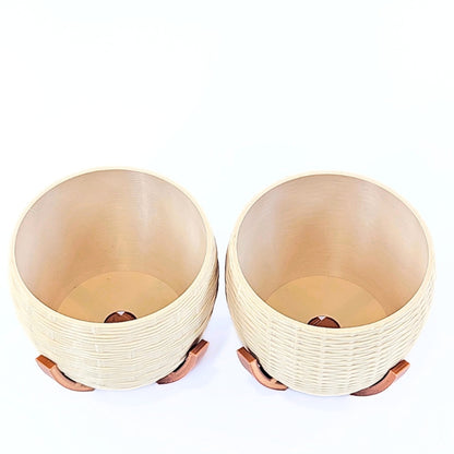 Kit de Cachepots Decorativos em Cesto com Base