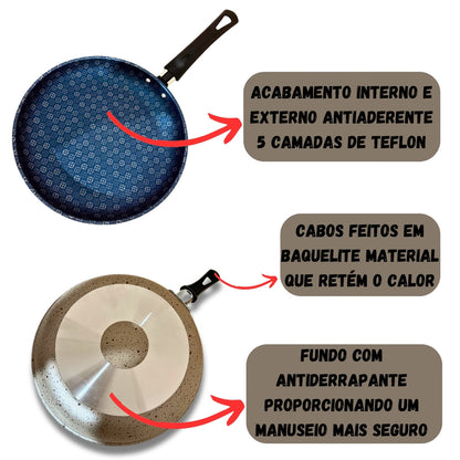 Jogo de Frigideiras Antiaderentes para Cozinha