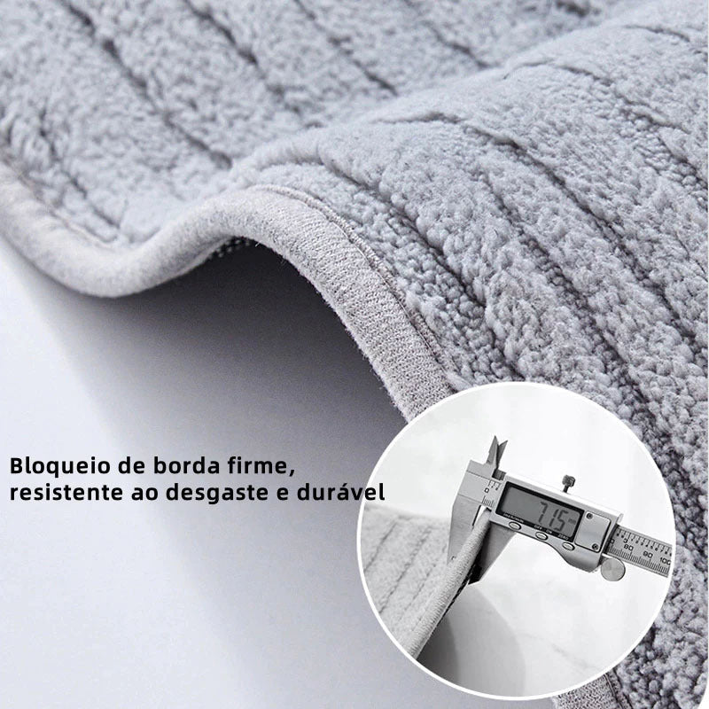 Kit de Tapetes para Banheiro 3 Peças Antiderrapantes com Drenagem Quadrada
