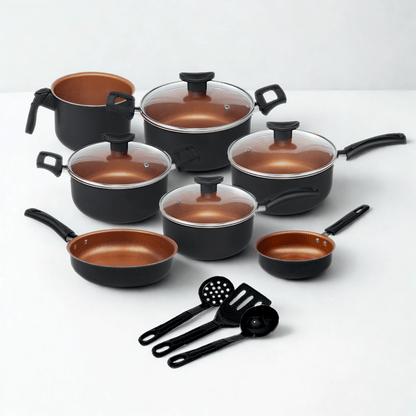 Jogo de Panelas Premium Antiaderente em Teflon – 10 Peças