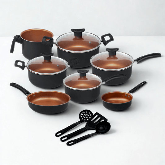 Jogo de Panelas Premium Antiaderente em Teflon – 10 Peças