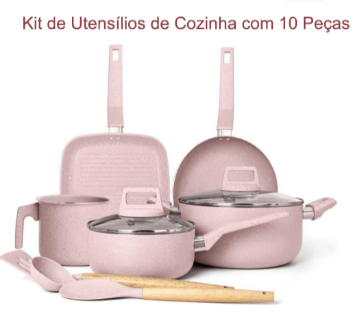 Conjunto de Panelas Cerâmicas Antiaderentes com Cabos Removíveis