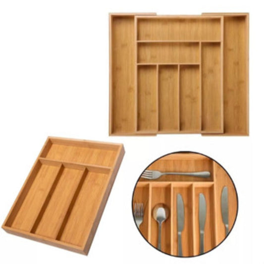 Divisor de Gaveta em Madeira de Bambu para Talheres