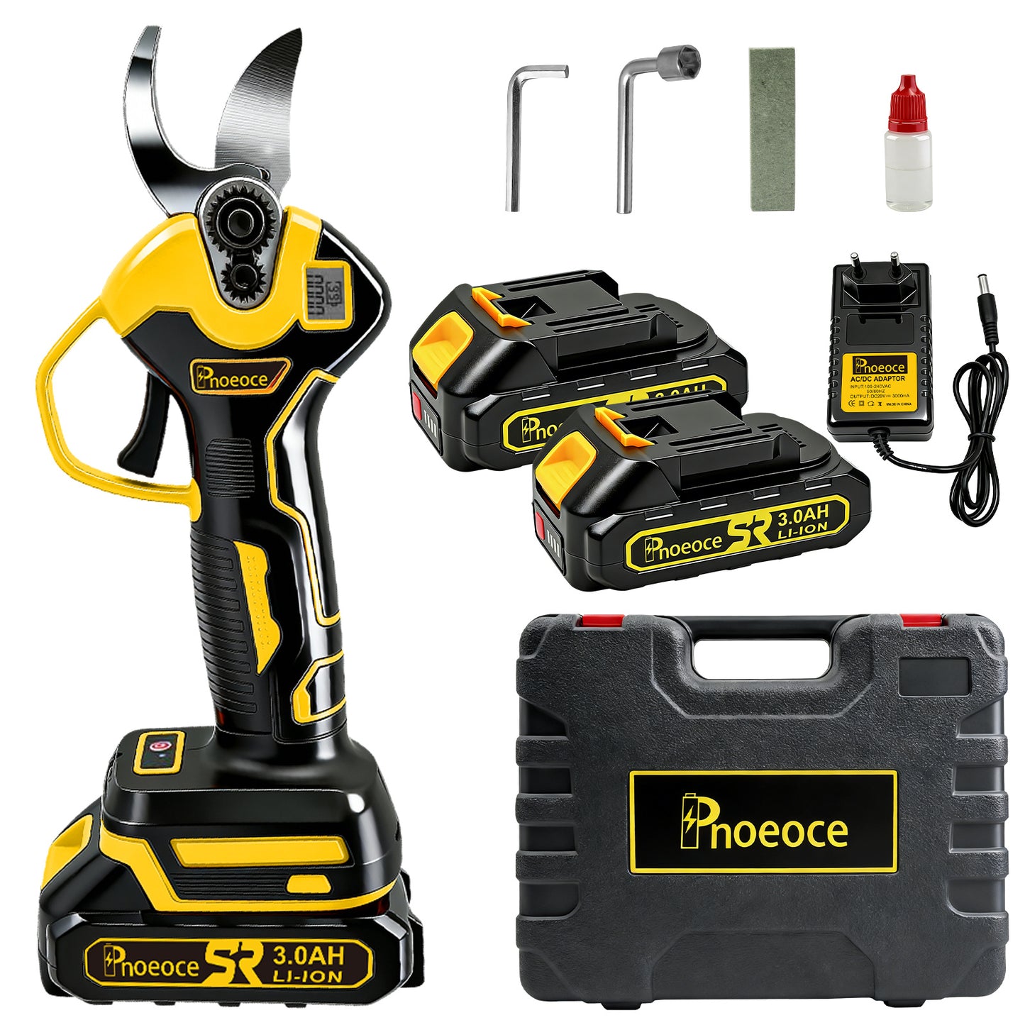 Tesoura de Poda Elétrica Profissional com Display LCD e Trava de Segurança