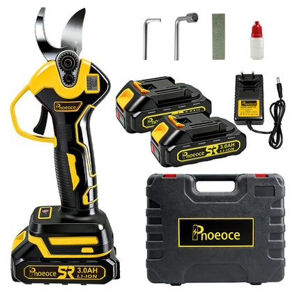 Tesoura de Poda Elétrica Profissional com Display LCD e Trava de Segurança