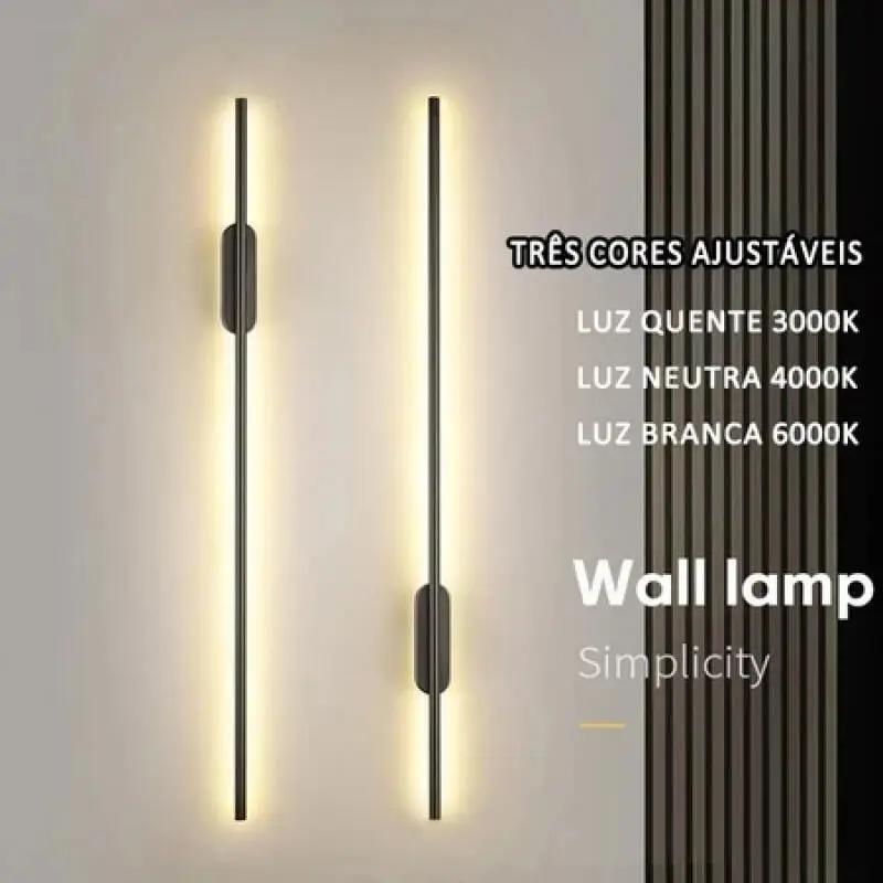 Luminária de Parede Linear LED com 3 Tons de Luz
