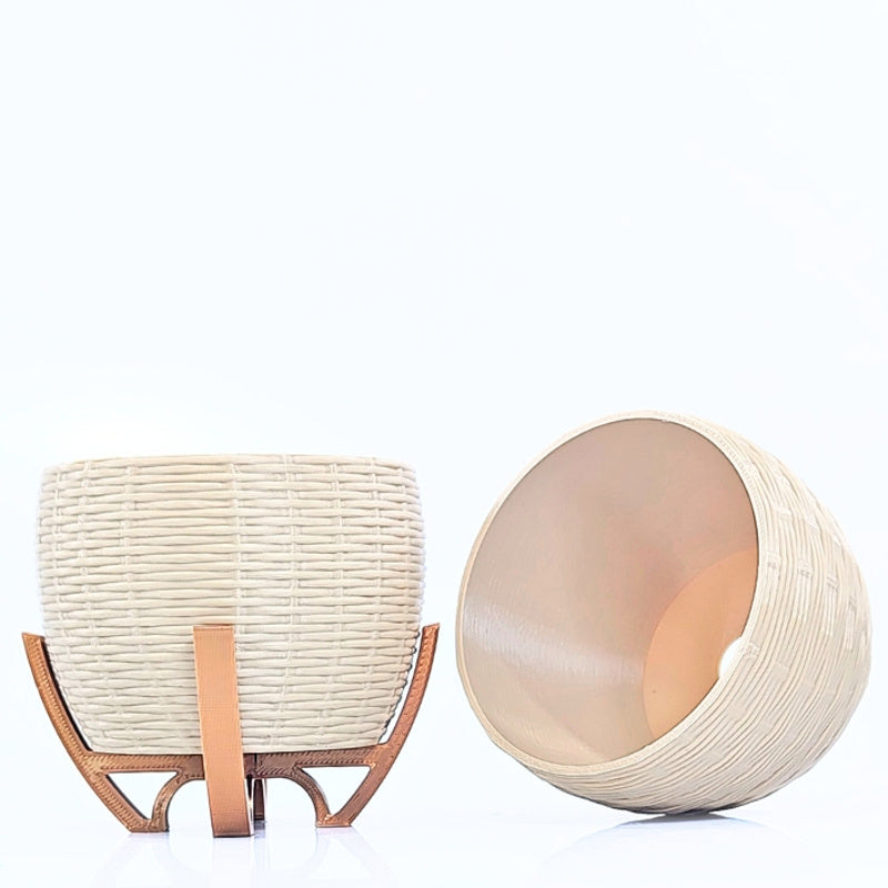 Kit de Cachepots Decorativos em Cesto com Base