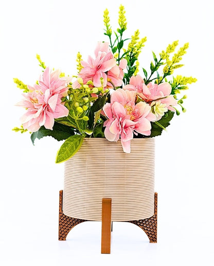 Vaso Cachepot Médio com Suporte para Plantas