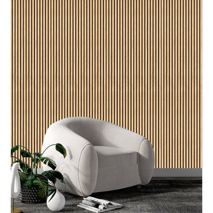 Kit com 10 Painéis Autoadesivos de Madeira Frisada