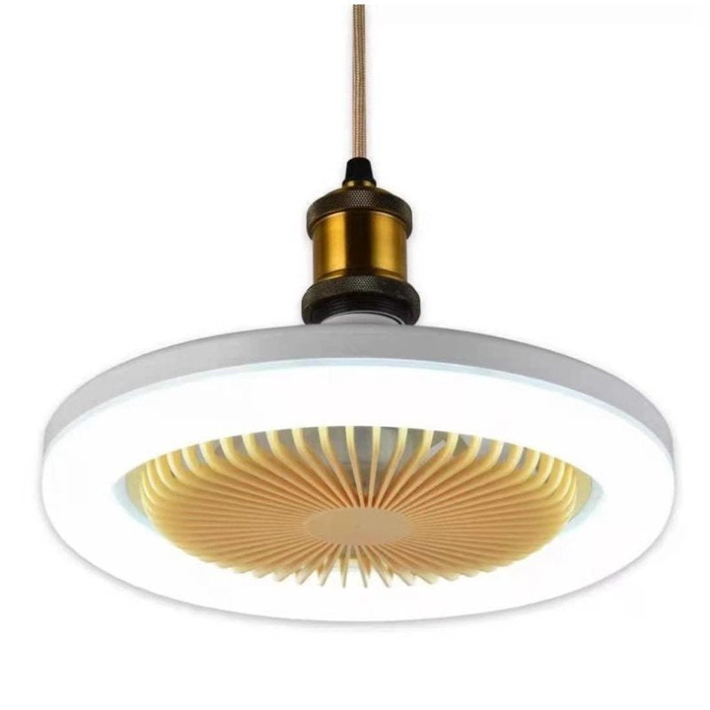 Ventilador de Teto LED Compacto com Soquete Fechado – 10 Polegadas