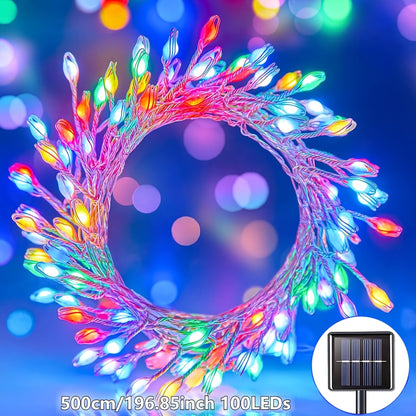 Cortina de Luzes LED de Natal com Papai Noel