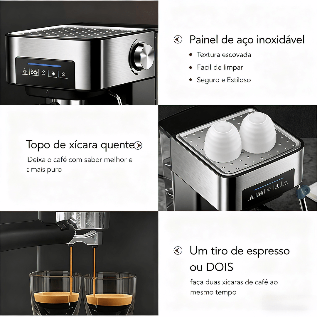 Máquina de Café Espresso Automática 1,6 L com Moedor Integrado