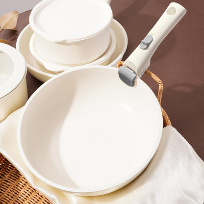 Conjunto de Panelas Cerâmicas Antiaderentes com Cabos Removíveis