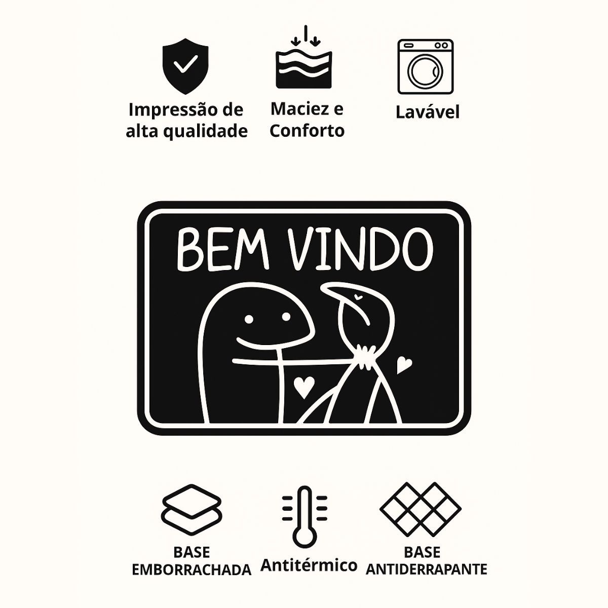 Capacho Decorativo Antiderrapante para Entrada