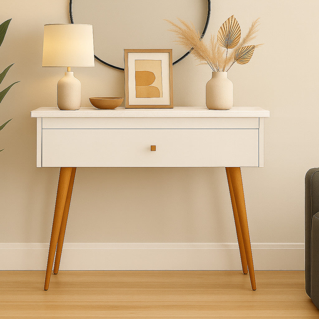 Aparador com Pés de Madeira e Gaveta