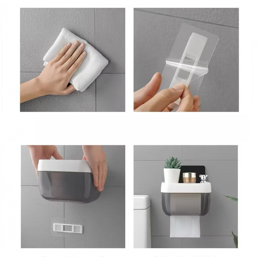 Porta-Papel Higiênico Adesivo Impermeável para Parede