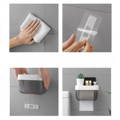 Porta-Papel Higiênico Adesivo Impermeável para Parede