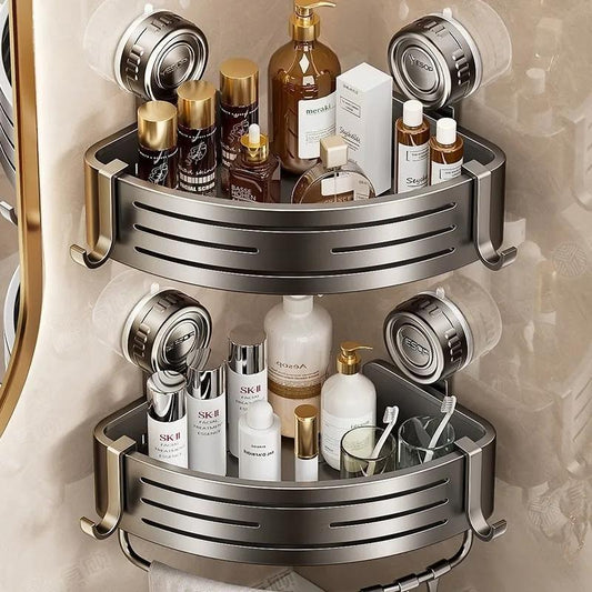 Kit com 2 Suportes de Canto para Shampoo com Ventosa