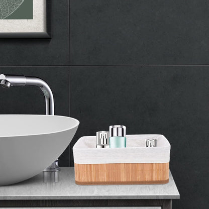 Conjunto com 3 Cestos Organizadores de Bambu com Forro