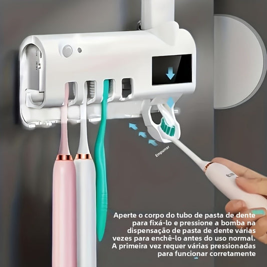 Organizador de Banheiro Moderno com Dispenser Automático e Esterilização