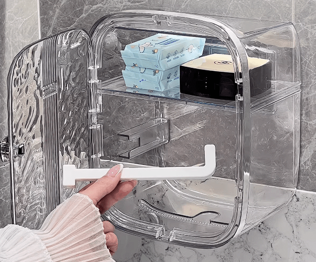 Porta-Papel Higiênico com Bandeja Organizadora para Banheiro