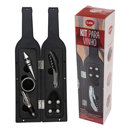Kit de Acessórios para Vinho com Estojo Decorativo