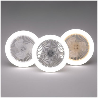 Ventilador de Teto LED Compacto com Soquete Fechado – 10 Polegadas