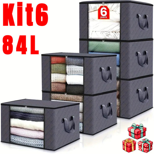 Conjunto com 6 Sacos Organizadores de Grande Capacidade 84L