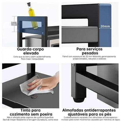 Suporte Ajustável para Micro-ondas em Aço Carbono