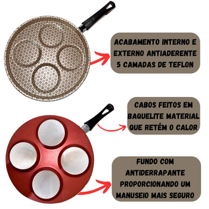 Frigideira para Ovos Antiaderente Rotoprint com 4 Cavidades