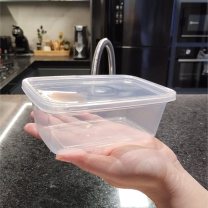 Kit com 10 Potes Reutilizáveis 500 ml Transparentes