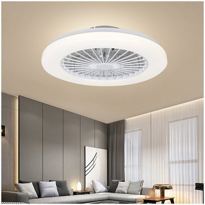 Ventilador de Teto LED Compacto com Soquete Fechado – 10 Polegadas