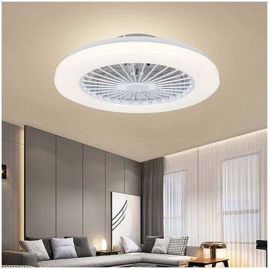 Ventilador de Teto LED Compacto com Soquete Fechado – 10 Polegadas