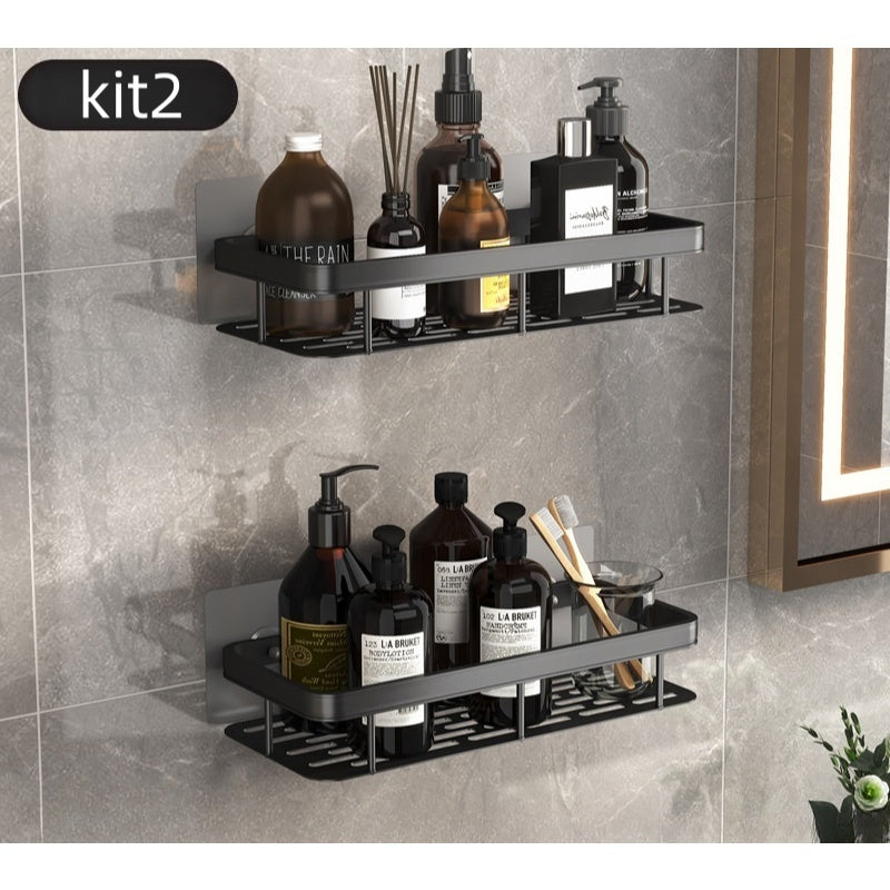 Kit com 2 Porta-Shampoos Premium sem Furação para Banheiro