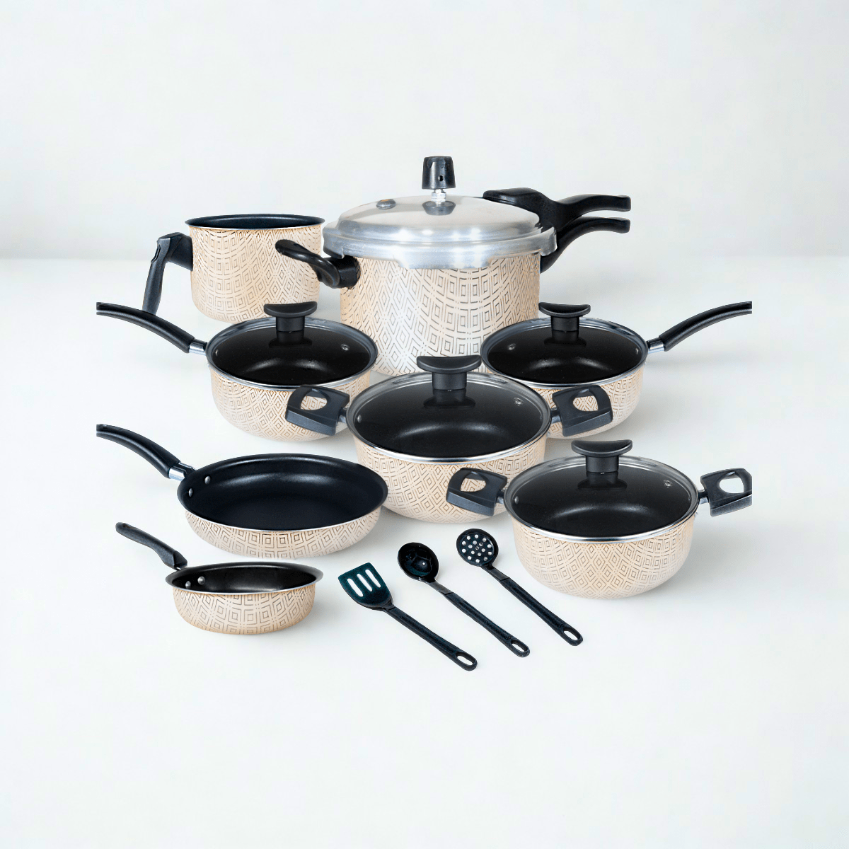 Jogo de Panelas Premium Elegance Black Glacial Antiaderente