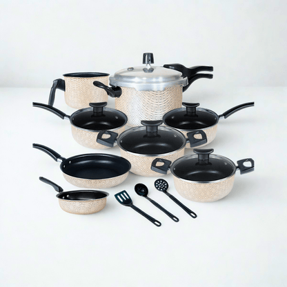 Jogo de Panelas Premium Elegance Black Glacial Antiaderente