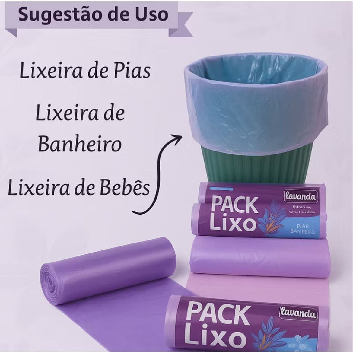 Sacos de Lixo Perfumados com Aroma de Lavanda
