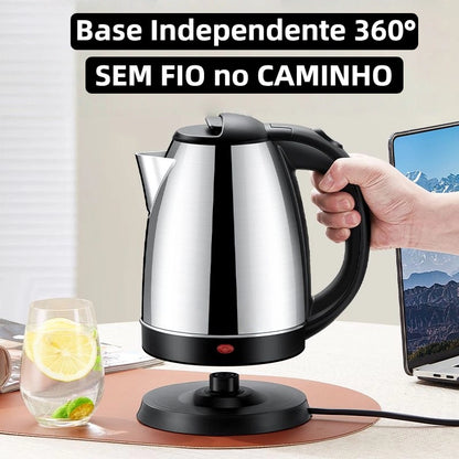 Chaleira Elétrica Inox 127V com Aquecimento Rápido